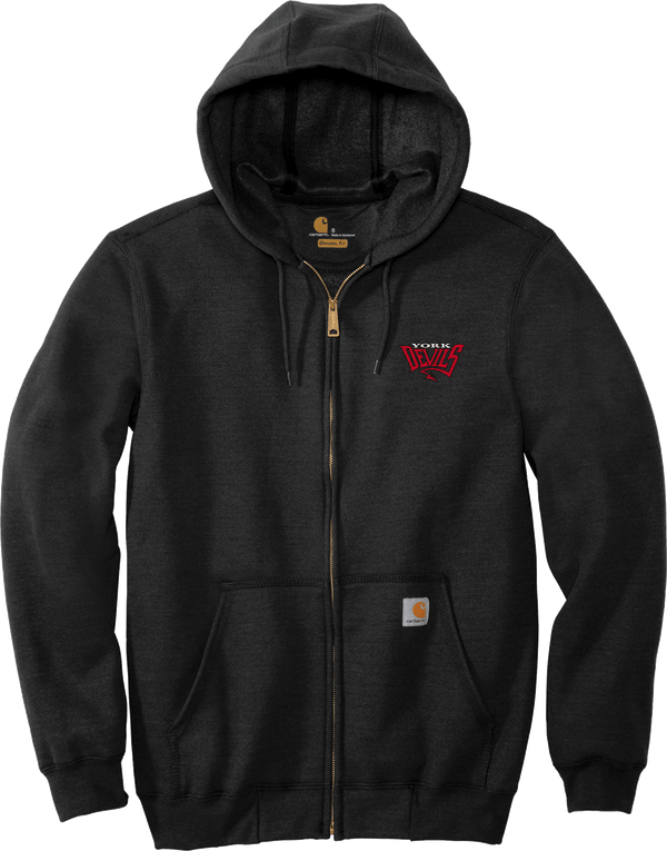 York Devils Carhartt Midweight Hooded Zip-Front Sweatshirt