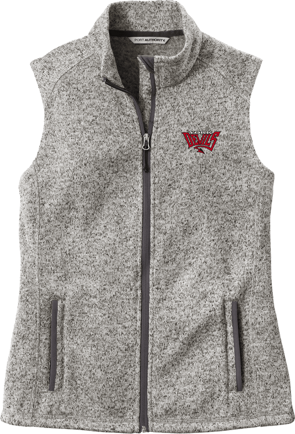 York Devils Ladies Sweater Fleece Vest