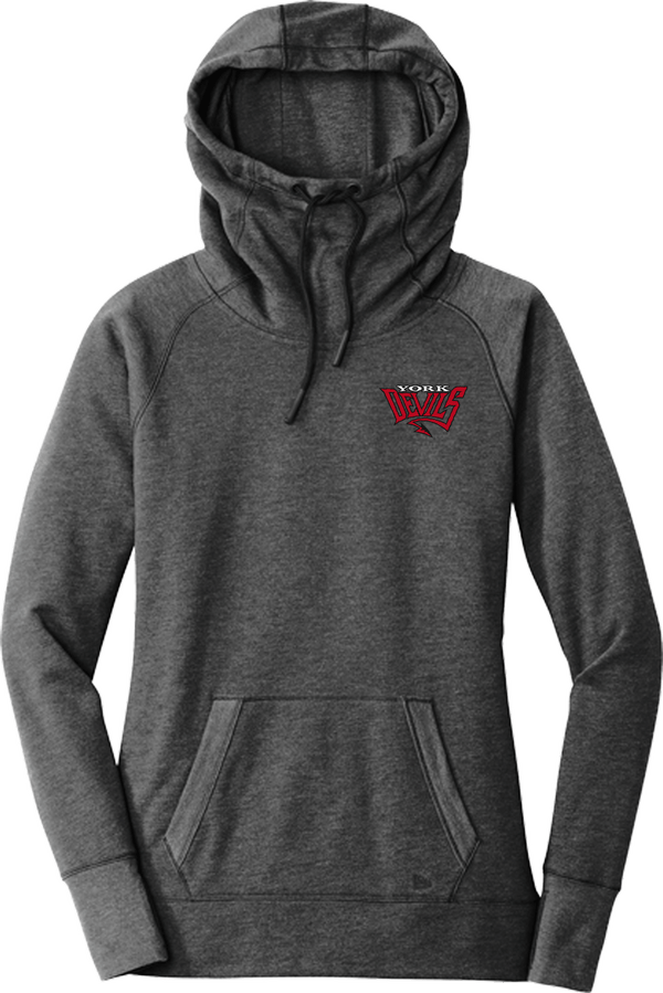 York Devils New Era Ladies Tri-Blend Fleece Pullover Hoodie