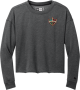 Delaware Ducks New Era Ladies Tri-Blend Fleece Crop Crew