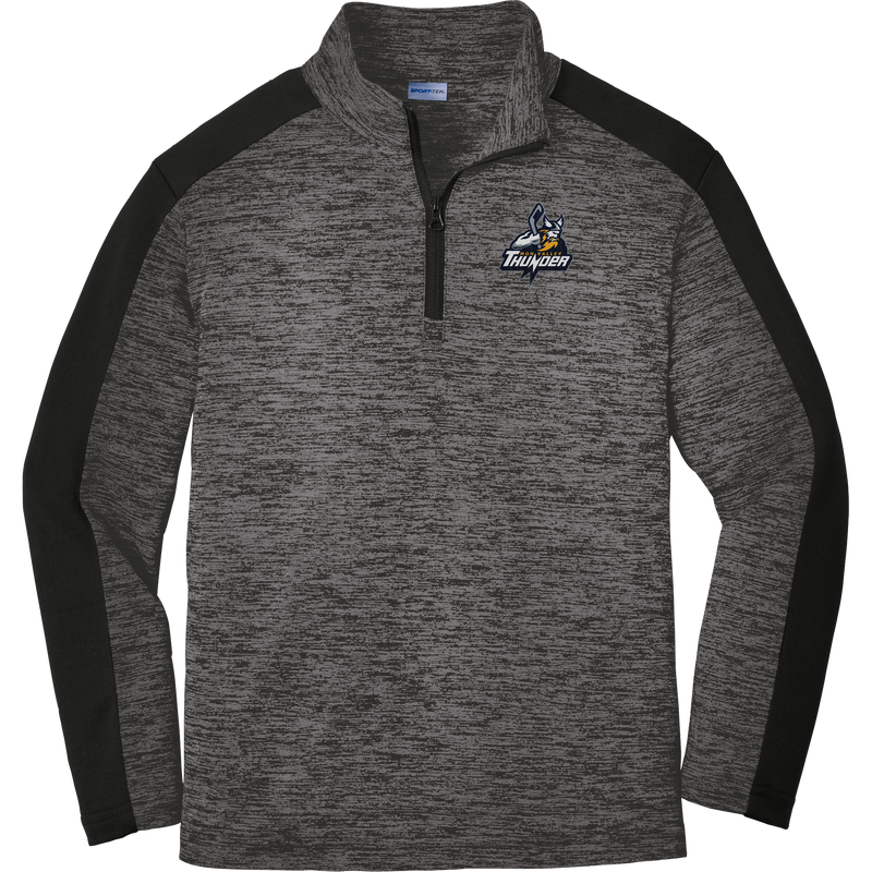 Mon Valley Thunder Youth PosiCharge  Electric Heather Colorblock 1/4-Zip Pullover
